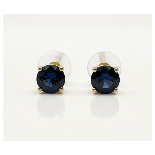 14 Karat Yellow Gold Blue Sapphire Stud Earrings Forever Young Fine Jewelers St. George, UT