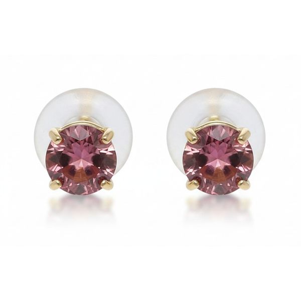 14 Karat Yellow Gold Pink Tourmaline Stud Earrings Forever Young Fine Jewelers St. George, UT