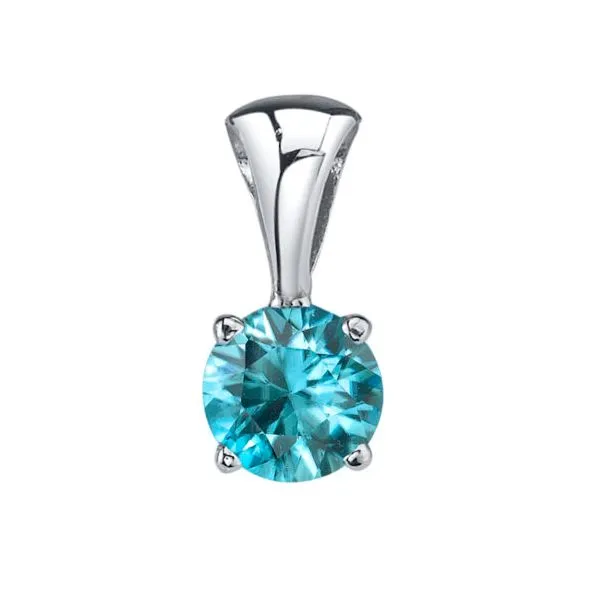 Blue Zircon Solitaire Pendant Forever Young Fine Jewelers St. George, UT