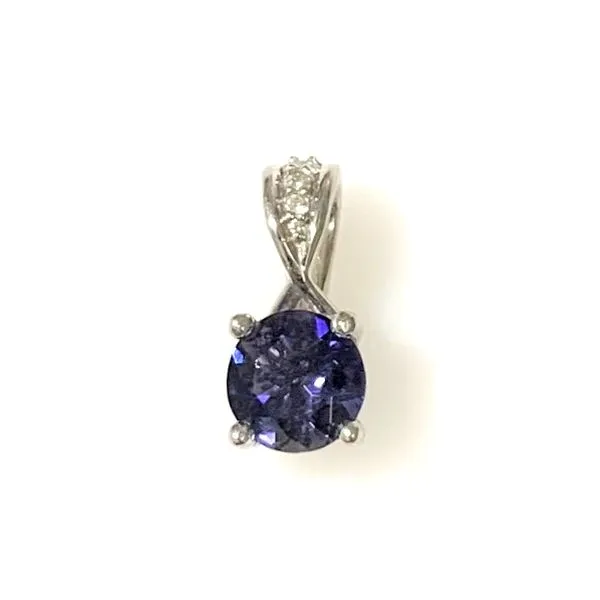 14 karat White Gold Iolite and Diamond Gemstone Pendant Forever Young Fine Jewelers St. George, UT