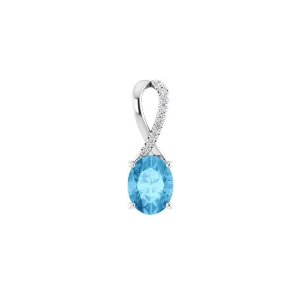 14 Karat White Gold Gemstone and Diamond Fashion Pendant Forever Young Fine Jewelers St. George, UT