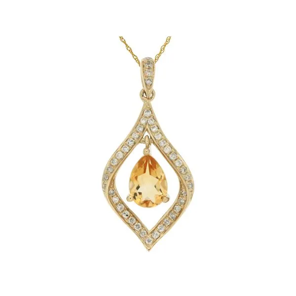 14 Karat Yellow Gold Citrine and Diamond Fashion Pendant Forever Young Fine Jewelers St. George, UT