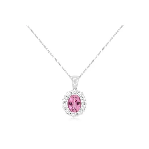 14 Karat White Gold Pink Sapphire and Diamond Fashion Pendant Forever Young Fine Jewelers St. George, UT
