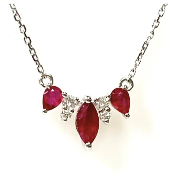 14 Karat White Gold Ruby Gemstone and diamond Fashion Pendant Forever Young Fine Jewelers St. George, UT