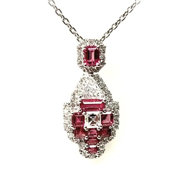 Platinum Red Beryl and Diamond Fashion Pendant Forever Young Fine Jewelers St. George, UT