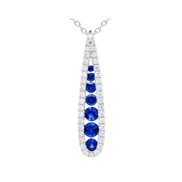 18 Karat White Gold Sapphire and Diamond Fashion Pendant Forever Young Fine Jewelers St. George, UT