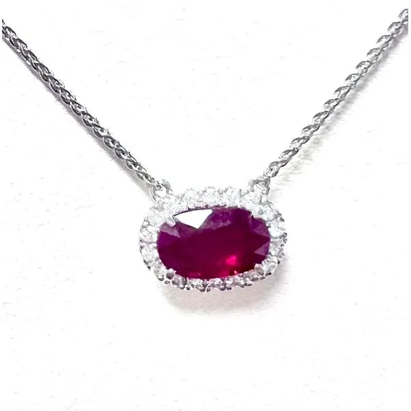 18 Karat White Gold Ruby and Diamond Fashion Pendant Forever Young Fine Jewelers St. George, UT