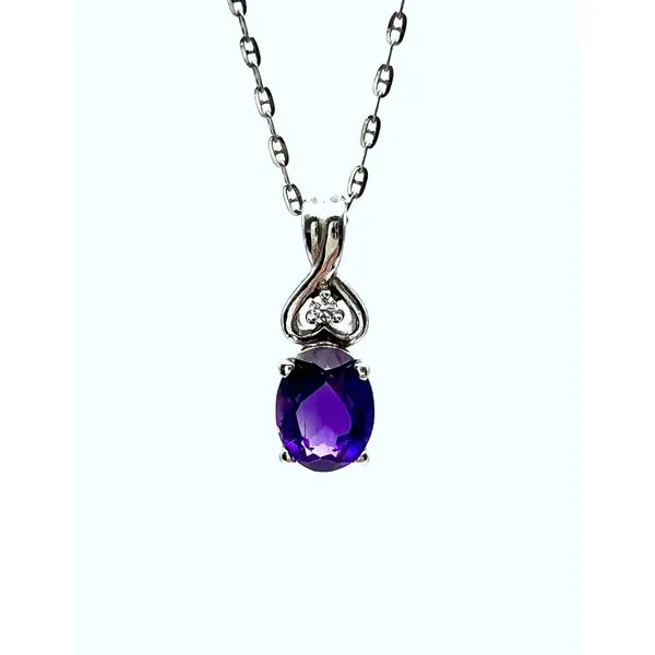 14 Karat White Gold Amethyst and Diamond Pendant Forever Young Fine Jewelers St. George, UT