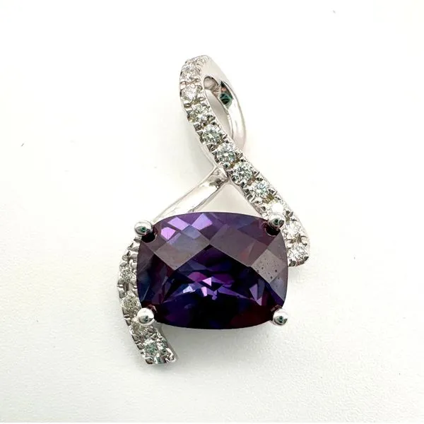 14 Karat White Gold Alexandrite And Diamond Pendant Forever Young Fine Jewelers St. George, UT