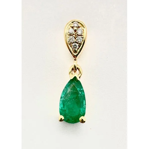 14 Karat Yellow Gold Emerald And Diamond Pendant Forever Young Fine Jewelers St. George, UT