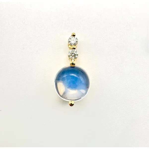 14 Karat Yellow Gold Moonstone And Diamond Pendant Forever Young Fine Jewelers St. George, UT