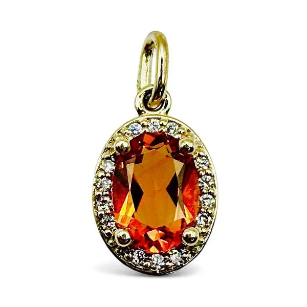 14 Karat Yellow Gold Citrine and Diamond Fashion Pendant Forever Young Fine Jewelers St. George, UT