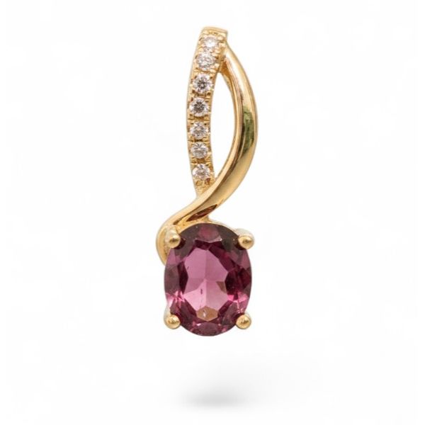14 Karat Yellow Gold Garnet And Diamond Pendant Forever Young Fine Jewelers St. George, UT
