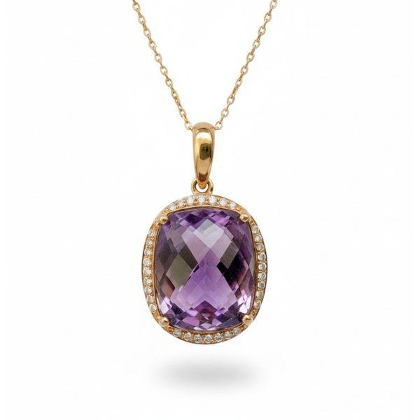 14 Karat Rose Gold Amethyst And Diamond Pendant Forever Young Fine Jewelers St. George, UT
