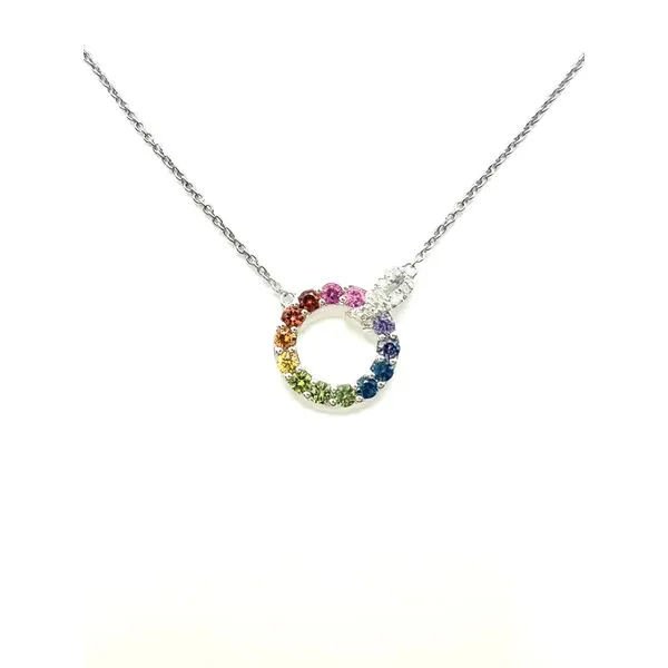 14 Karat White Gold Diamond And Sapphire Pendant Forever Young Fine Jewelers St. George, UT