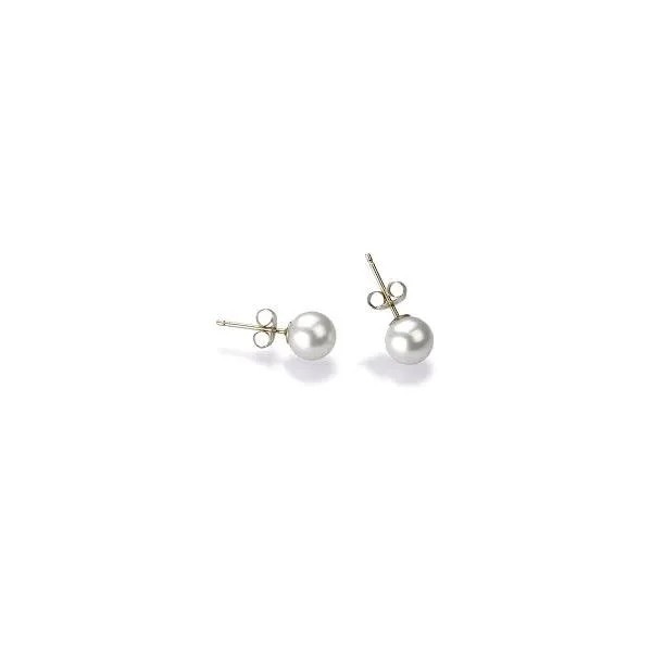 14 Karat White Gold Freshwater Cultured Pearl Stud Earrrings Forever Young Fine Jewelers St. George, UT