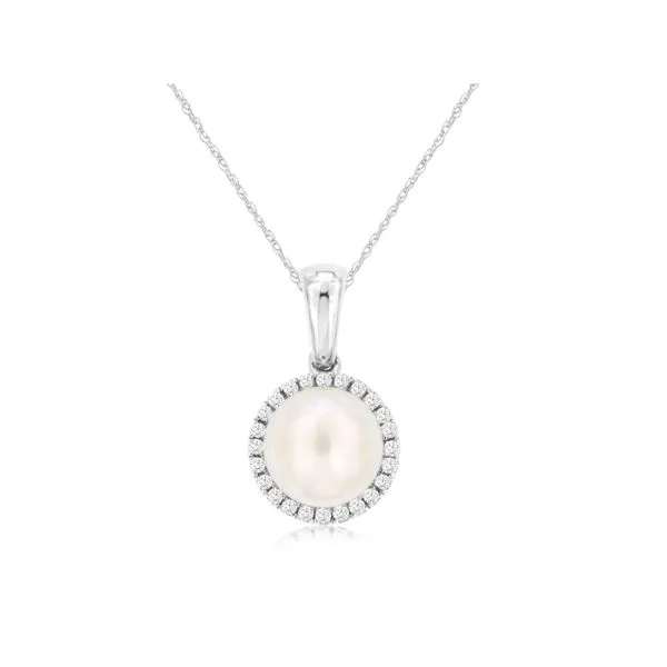 14 karat White Gold Pearl and Diamond Fashion Pendant Forever Young Fine Jewelers St. George, UT
