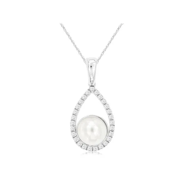 14 Karat White Gold Pearl amd Diamond Fashion Pendant Forever Young Fine Jewelers St. George, UT