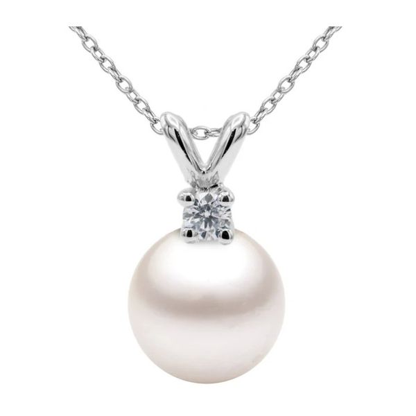 14 Karat White Gold Pearl and Diamond Fashion Pendant Forever Young Fine Jewelers St. George, UT