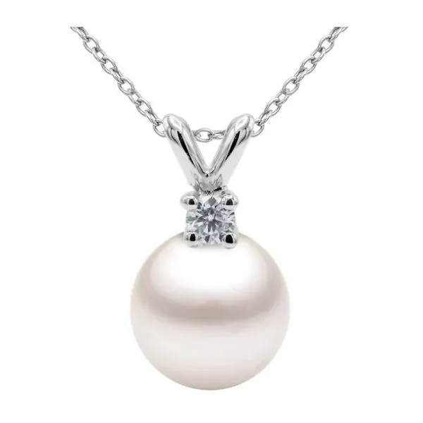 14 Karat White Gold Pearl and Diamond Fashion Pendant Forever Young Fine Jewelers St. George, UT
