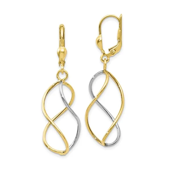 Leslie's 10 Karat Yellow And White Gold Fashion Earrings Forever Young Fine Jewelers St. George, UT