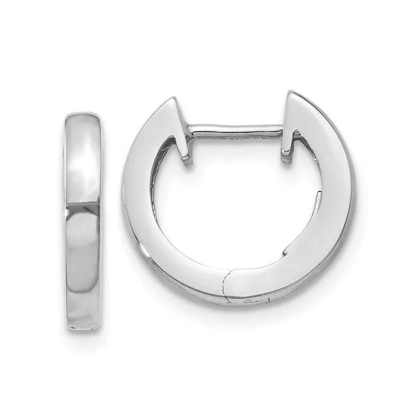 14 Karat White Gold Small Huggie Hoop Earrings Forever Young Fine Jewelers St. George, UT