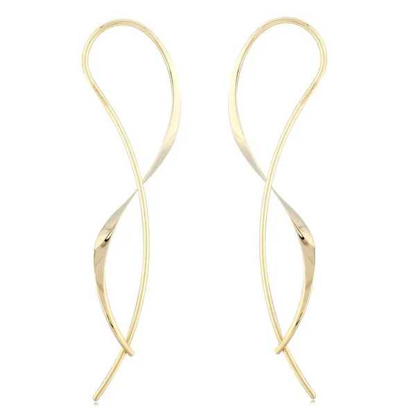 14 Karat Yellow Gold Flared Crossover Wire Earrings Forever Young Fine Jewelers St. George, UT