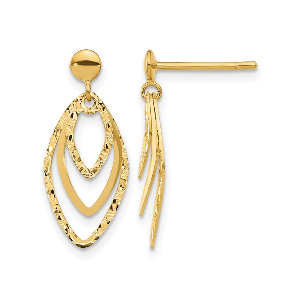 Leslie's 14 Karat Yellow Gold Dangle Earrings Forever Young Fine Jewelers St. George, UT