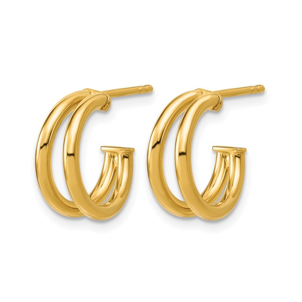 Leslie's 14 Karat Yellow Gold Two Row Fashion Earrings Forever Young Fine Jewelers St. George, UT
