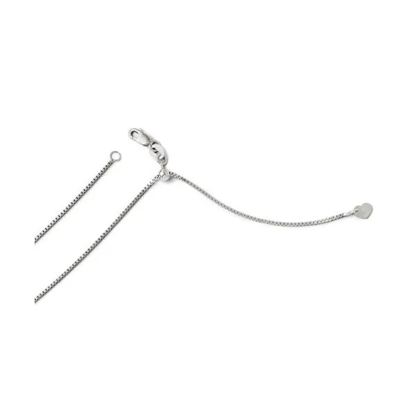 Leslie's 14 Karat White Gold Adjustable .90mm Box Chain Forever Young Fine Jewelers St. George, UT