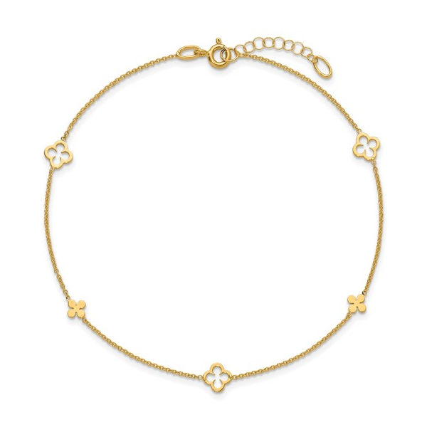Leslie's 14 Karat Yellow Gold Clover Style Anklet Forever Young Fine Jewelers St. George, UT