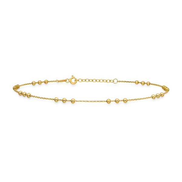 Leslie's 14 Karat Yelloe Gold Beaded Style Anklet Image 2 Forever Young Fine Jewelers St. George, UT