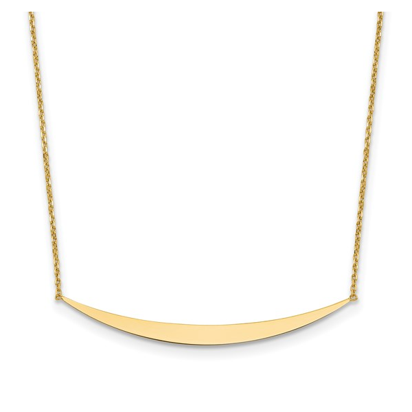 Leslie's 14 Karat Yellow Gold Curved Bar Necklace Forever Young Fine Jewelers St. George, UT