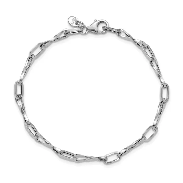Leslie's 14 Karat White Gold Twisted Paperclip Bracelet Image 2 Forever Young Fine Jewelers St. George, UT