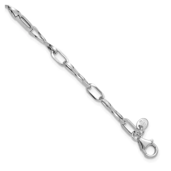 Leslie's 14 Karat White Gold Twisted Paperclip Bracelet Forever Young Fine Jewelers St. George, UT