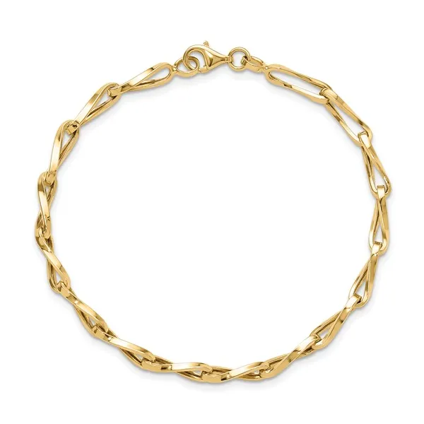 Leslie's 14 Karat Yellow Gold Twisted Paperclip Bracelet Image 2 Forever Young Fine Jewelers St. George, UT