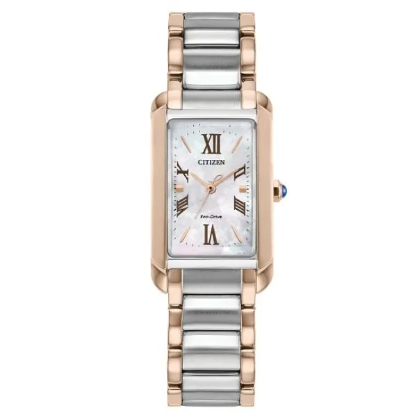 Lady's White And Rose Tone Stainless Steel Eco Drive Watch Forever Young Fine Jewelers St. George, UT