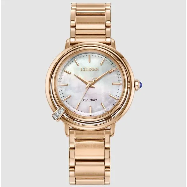 Ladies Stainless Steel Rose Tone Eco Drive Watch With Diamond Accents Forever Young Fine Jewelers St. George, UT