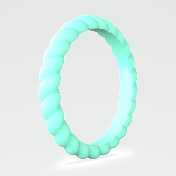 Lady's Spiral Turquoise TruBand Silicone Ring Forever Young Fine Jewelers St. George, UT