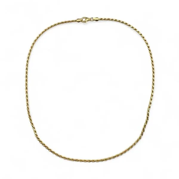 18 Karat Yellow Gold Bonded Sterling Silver 2.5mm Wide Rope Chain Forever Young Fine Jewelers St. George, UT