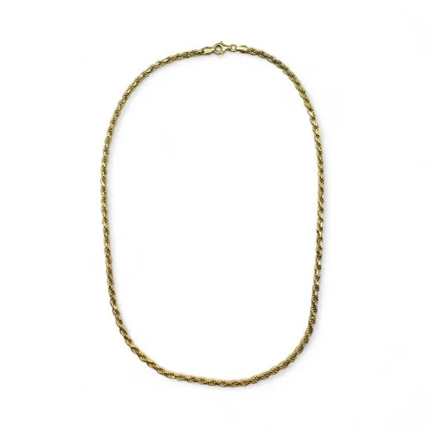 18 Karat Yellow Gold Bonded Sterling Silver 3.25mm Wide Rope Chain Forever Young Fine Jewelers St. George, UT