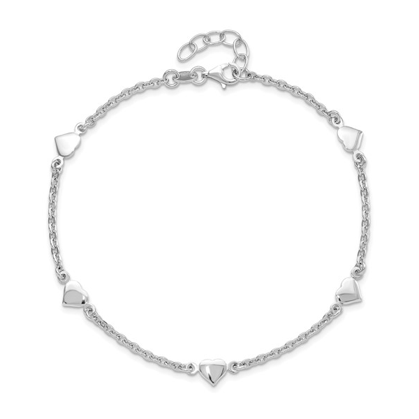 Sterling Silver Stationary Heart Anklet Image 2 Forever Young Fine Jewelers St. George, UT