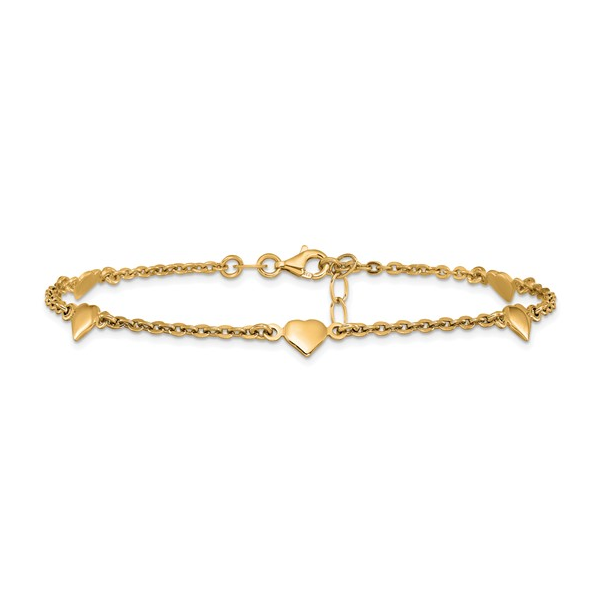 Sterling Silver Yellow Tone Stationary Heart Anklet Forever Young Fine Jewelers St. George, UT