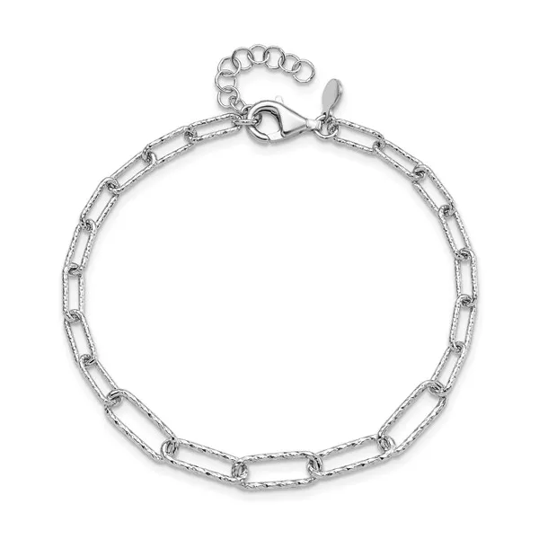 Leslie's Sterling Silver Diamond Cut Paperclip Bracelet Forever Young Fine Jewelers St. George, UT