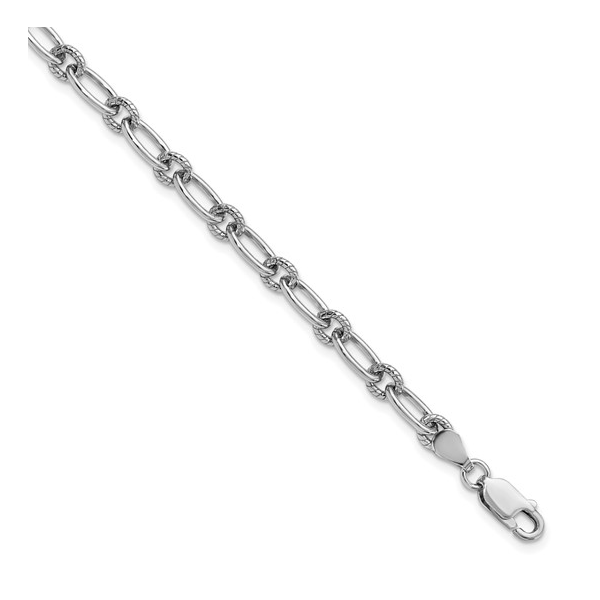 Leslie's Sterling Silver Textured Fancy Link Bracelet Image 2 Forever Young Fine Jewelers St. George, UT