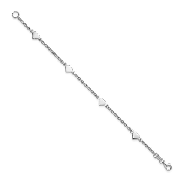 Leslie's Sterling Silver Fancy Link Heart Bracelet Image 2 Forever Young Fine Jewelers St. George, UT