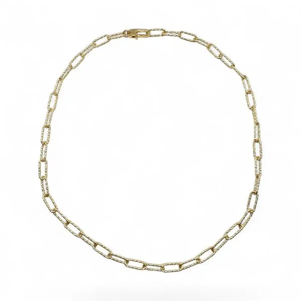 18 Karat Yellow Gold Bonded Sterling Silver Paperclip Style Necklace Forever Young Fine Jewelers St. George, UT