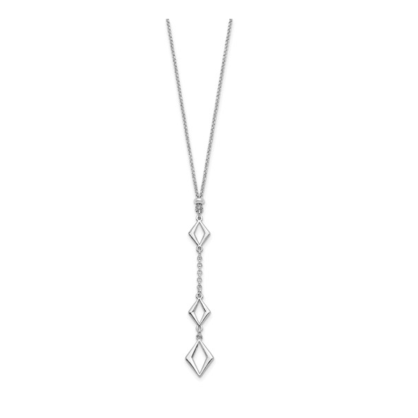 Leslie's Sterling Silver Fancy Drop Necklace Image 2 Forever Young Fine Jewelers St. George, UT