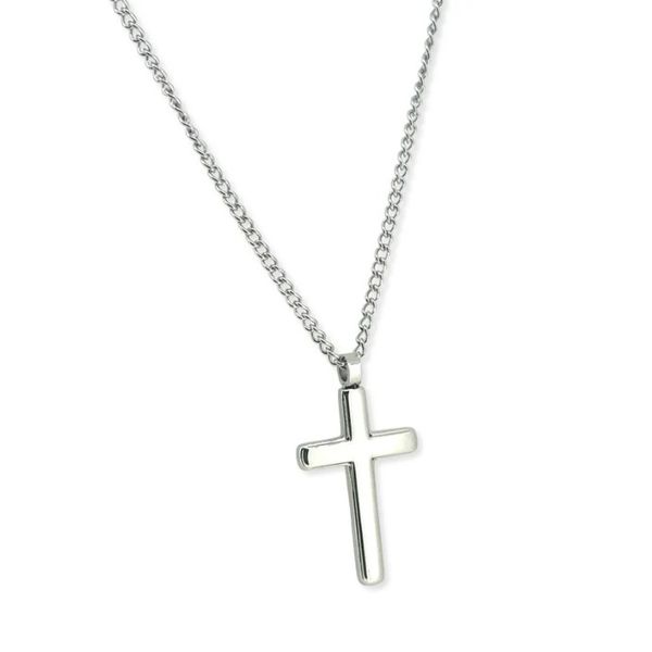 Men's Stainless Steel Cross Pendant With Curb Chain Forever Young Fine Jewelers St. George, UT