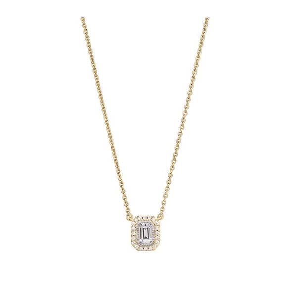 Sterling Silver Gold Plated Necklace With Cubic Zirconium Halo Pendant Forever Young Fine Jewelers St. George, UT